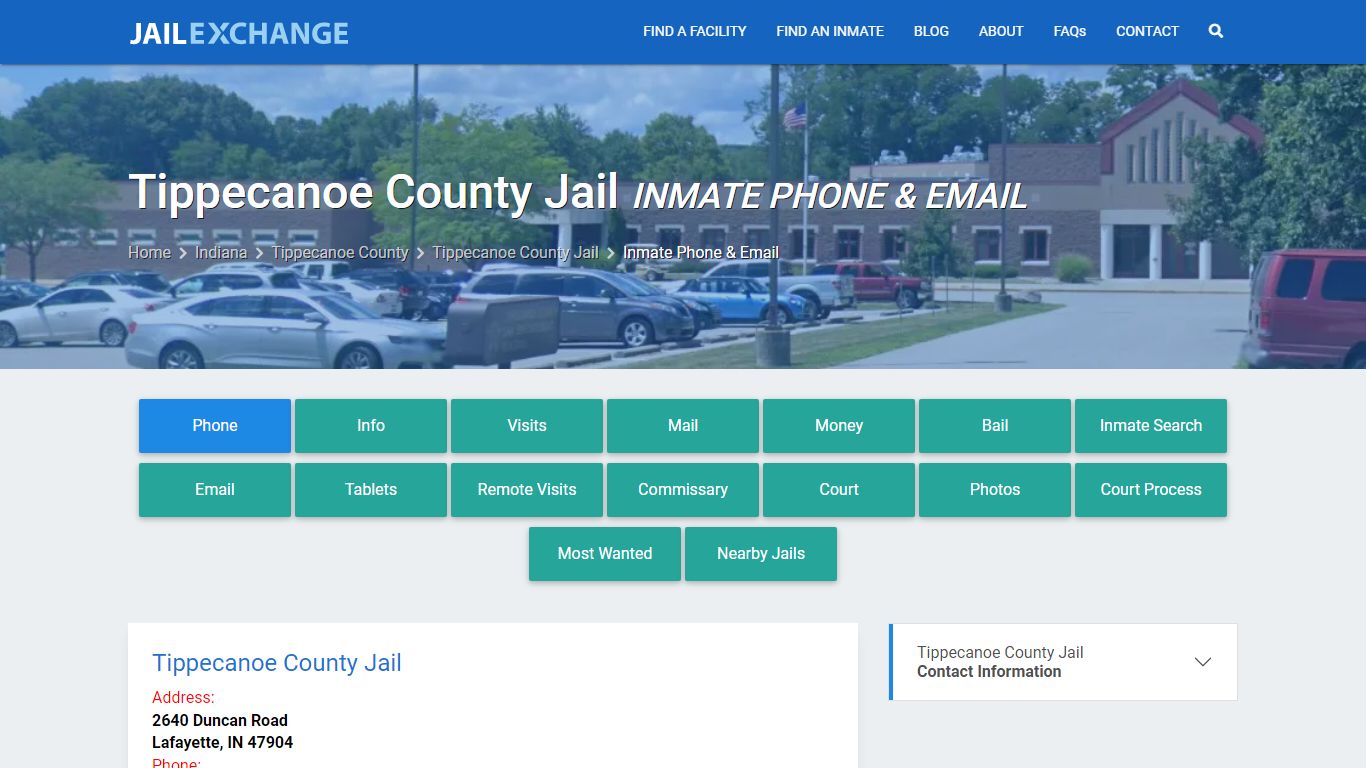 Inmate Phone - Tippecanoe County Jail, IN - Jail Exchange