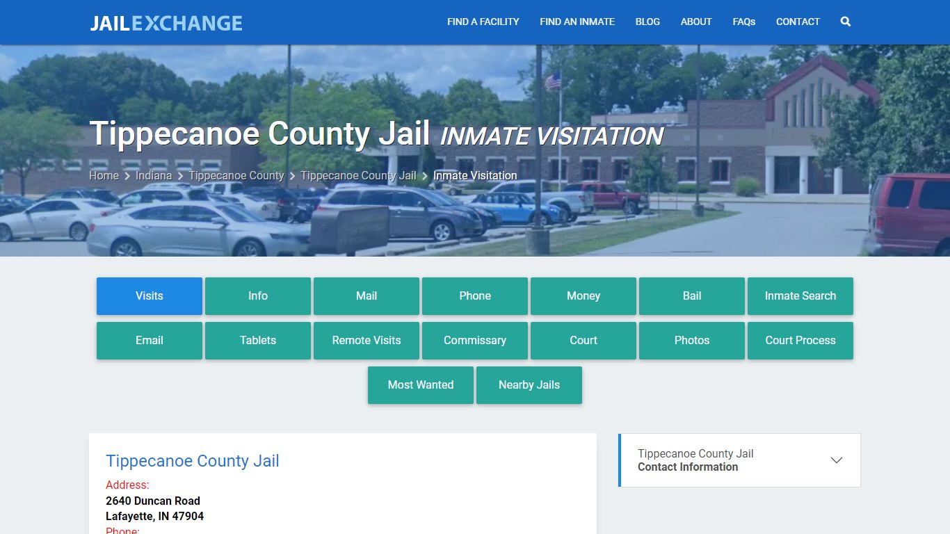 Inmate Visitation - Tippecanoe County Jail, IN - Jail Exchange